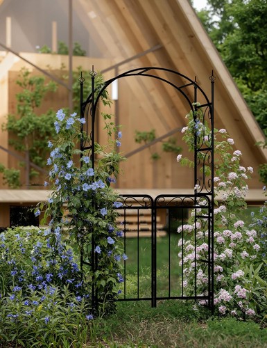 Metal garden arbor arch - 8',